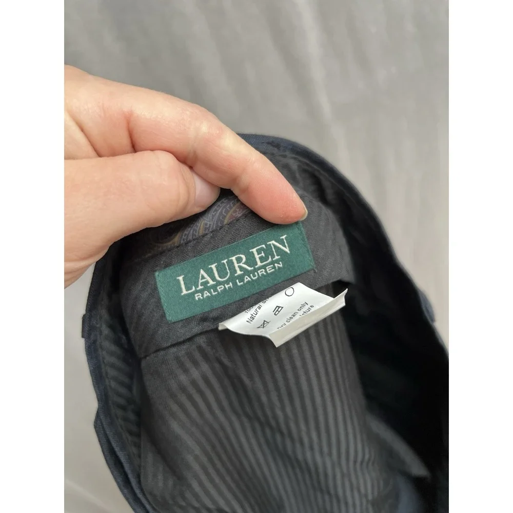 Lauren Ralph Lauren Mens Black Blazer Jacket 44R and Pants  36x34 100% Wool